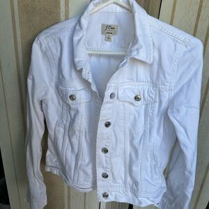 J. Crew Women's White Denim Jacket